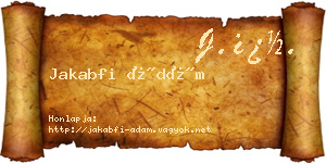 Jakabfi Ádám névjegykártya